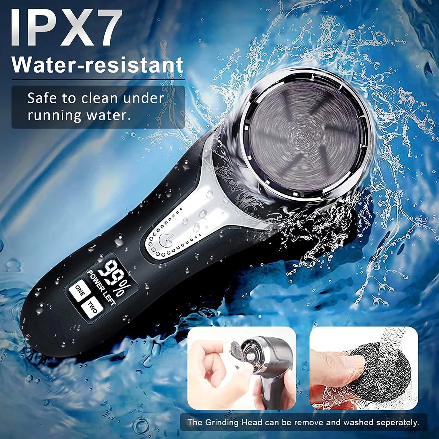 Transform Your Feet with Our Electric Callus Remover - Portable Rechargeable Foot Care Kit with 3 Quartz Sand Heads and LCD Display