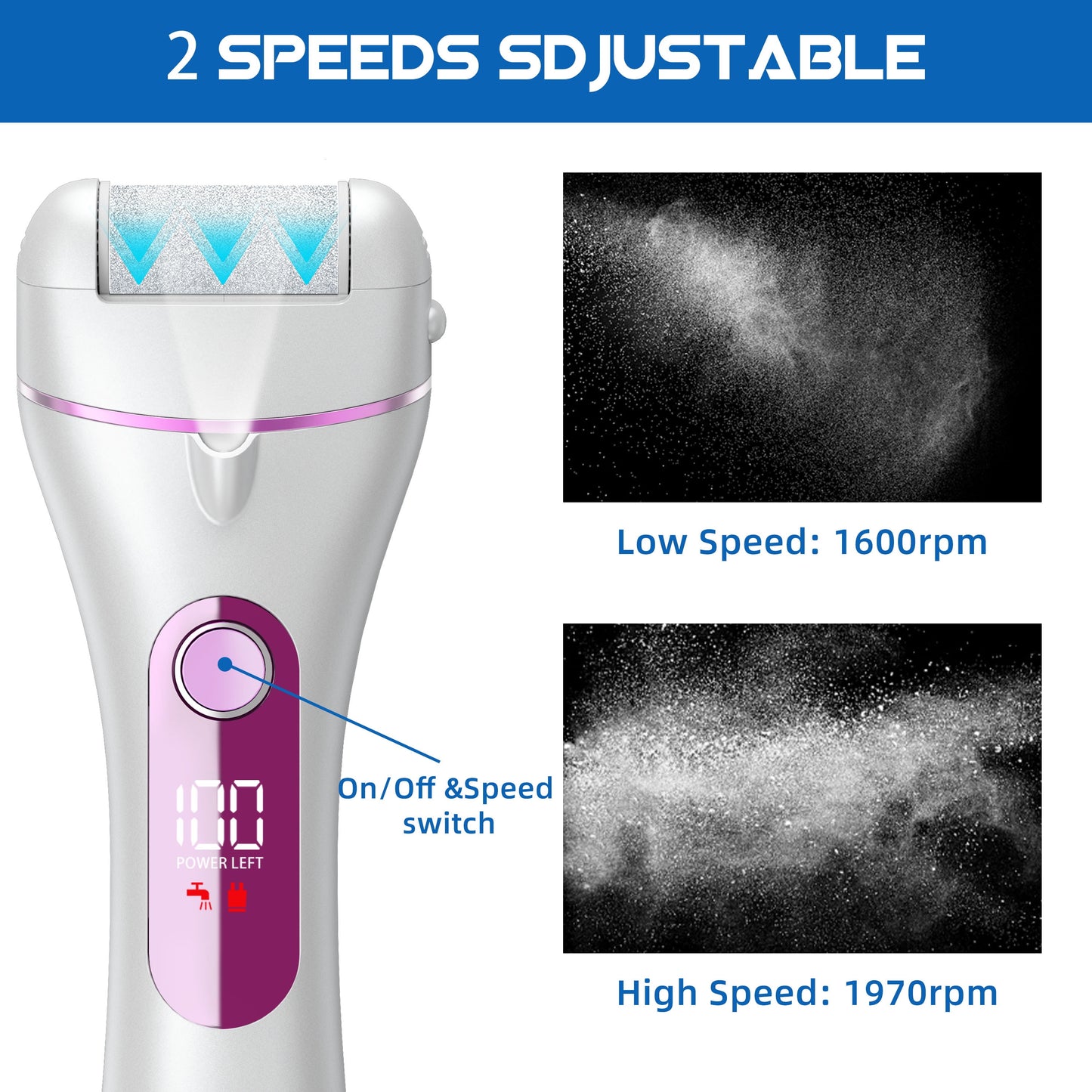Ultimate Electric Callus Remover Kit - 18-in-1 Waterproof Foot Care Solution with 3 Roller Heads and Rechargeable Design